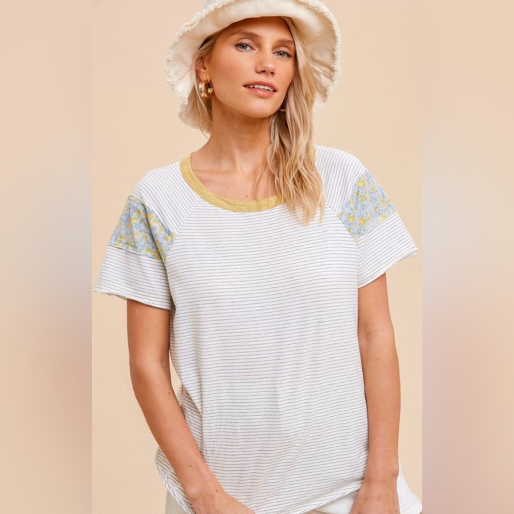 New Hem & Thread Mixed Media Tee